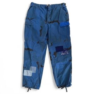 Riley 1880 Vintage Upcycled Blue Camo Military Pants